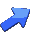 Seta azul 3D girando e apontando para a direita. Seta azul 3D girando e apontando para a direita.