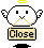 Um blob com auréola e asas de anjo carrega em sua boca uma placa com CLOSE escrito. Um blob com auréola e asas de anjo carrega em sua boca uma placa com CLOSE escrito.