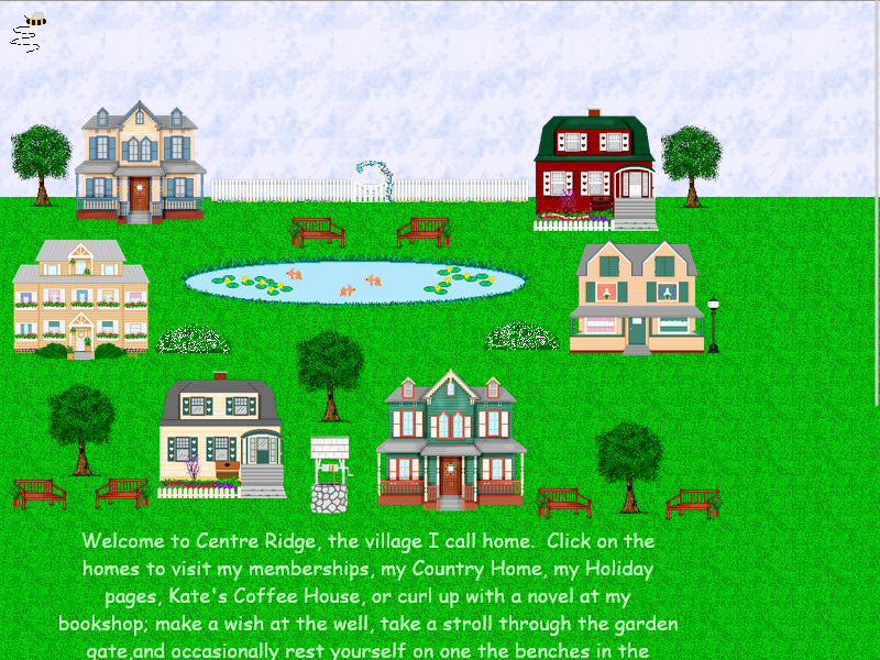 Site com layout de bairro em que cada casa é um link. Site com layout de bairro em que cada casa é um link.