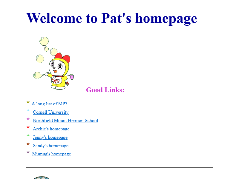 Layout simples de uma página de 1998, seguindo uma lógica de página impressa e listando links considerados interessantes pela autoria do site. Layout simples de uma página de 1998, seguindo uma lógica de página impressa e listando links considerados interessantes pela autoria do site.